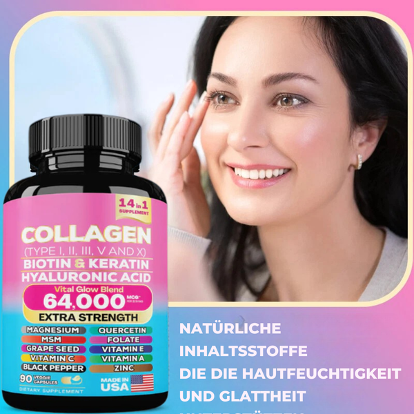 Collagen Beauty Boost Kapseln   Straffen Sie Ihre Haut, Stärken Sie Ihr Haar, Lieben Sie Ihr Spiegelbild